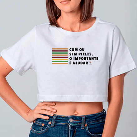 Cropped Com ou sem picles Branca P