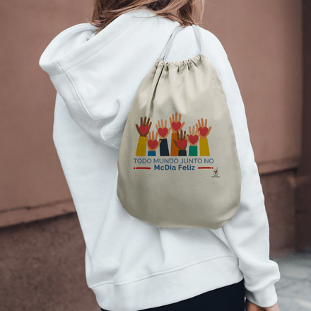 Sacochila Mãos da Solidariedade Areia